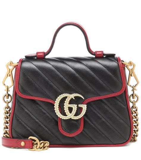 gucci marmont black and red